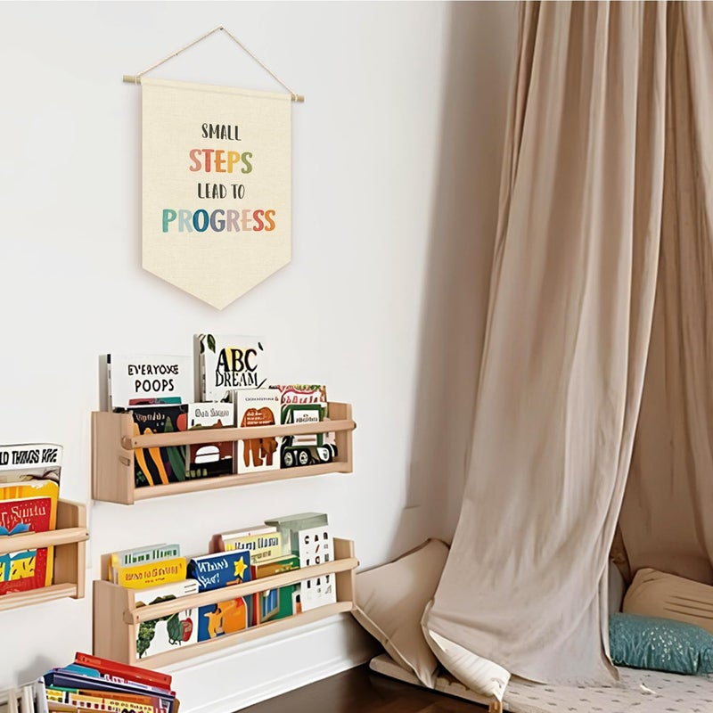 ETVISO Boho Classroom Decor, Positive Motivational Banner Flag Decor for School Playroom Classroom, Small Steps Lead to Progress Wall Hanging Pennant Flag Banner 15x11in - Image 5